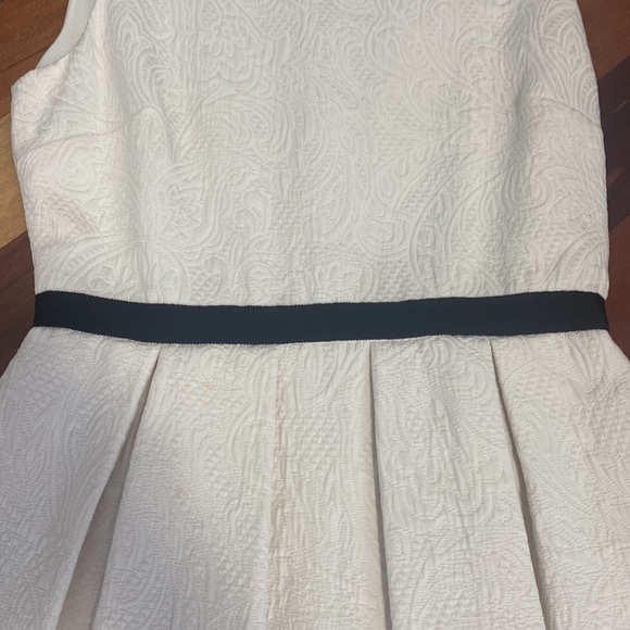 White Brocade A-Line Dress - Picture 3 of 5
